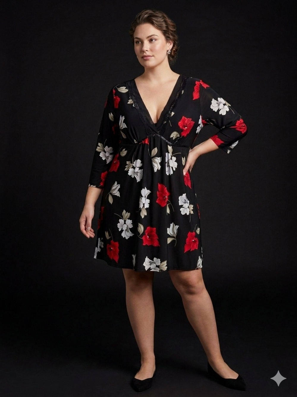 Linda Lingerie Vintage Floral Empire Waist Dress Nightgown